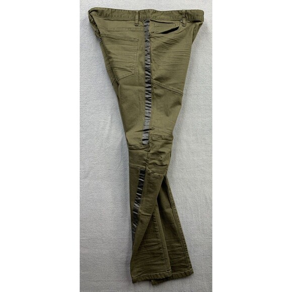 Smoke Rise Biker Pants Mens Size 38 x 34 Army Green Black Stripe Slim Tapered - Picture 3 of 16